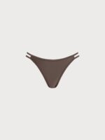ECONYL® Dark Coffee Cutout Bikini Bottom - Image 4