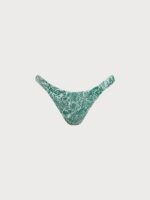 Green Textured Elastic Bikini Bottom - Image 7