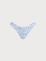 Light Blue Textured Floral Bikini Bottom - Image 7