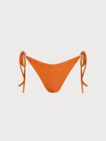 Orange Textured Tie Bikini Bottom - Image 6