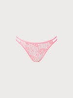 Pink Textured Cutout Bikini Bottom - Image 6
