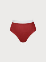 Red Contrast High-Waist Plus Size Bikini Bottom - Image 7