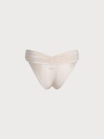 Off White Ruched Bikini Bottom - Image 5