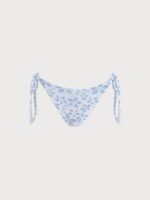 Light Blue Textured Floral Tie Bikini Bottom - Image 9