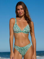Green Print Textured Bikini Bottom - Image 5