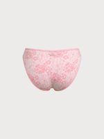 Pink Floral Textured Bikini Bottom - Image 7