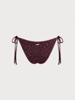 Dark Coffee Textured Tie Bikini Bottom - Image 6