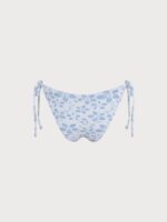 Light Blue Textured Floral Tie Bikini Bottom - Image 10
