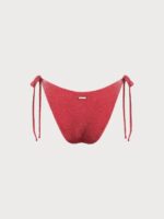 Red Lurex Tie Side Bikini Bottom - Image 6