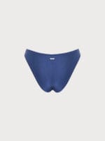Blue Ruched Moderate Coverage Bikini Bottom - Image 8