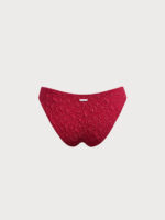 Wine Red Textured Bikini Bottom - Image 6