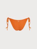 Orange Textured Tie Bikini Bottom - Image 7