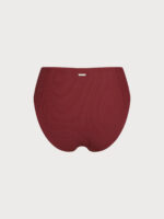 Wine Red Seam Full Coverage Bikini Bottom - Image 6