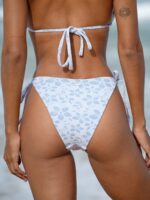 Light Blue Textured Floral Tie Bikini Bottom - Image 2