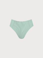 Cyan Ribbed Seam Full Coverage Bikini Bottom - Image 5