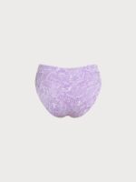 Purple Print High Waisted Bikini Bottom - Image 7