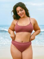 Brick Red Contrast Stitch Bikini Bottom - Image 7