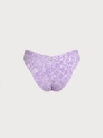 Purple Print Textured Bikini Bottom - Image 7