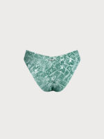 Green Print Textured Bikini Bottom - Image 7