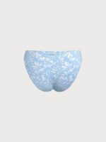 Light Blue Textured Full Coverage Bikini Bottom - Image 8