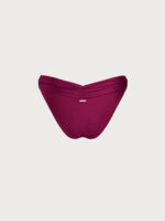 Burgundy Ruched Bikini Bottom - Image 8