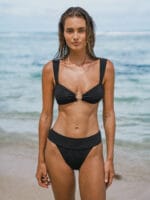 Black Wide Waistband Bikini Bottom - Image 4