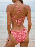 Red Rose Textured Elastic Bikini Bottom - Image 2