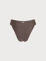 ECONYL® Dark Coffee Wide Waistband Bikini Bottom - Image 7