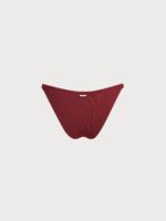 Wine Red Gold-Accented Bikini Bottom - Image 6