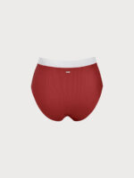 Red Contrast High-Waist Plus Size Bikini Bottom - Image 8