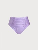 Purple Textured Ruched Plus Size Bikini Bottom - Image 5