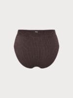Dark Coffee Textured V Cut Plus Size Tankini Bottom - Image 6