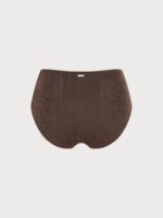 Dark Coffee Lurex Ruched Plus Size Bikini Bottom - Image 6