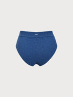 Blue Lurex High Waisted Plus Size Bikini Bottom - Image 6