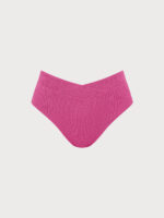 Pink Textured V Cut Plus Size Tankini Bottom - Image 5