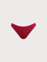 Wine Red Textured Bikini Bottom - Image 5