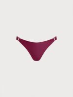 ECONYL® Wine Red O-Ring Bikini Bottom - Image 6