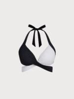 Black & White Triangle Plus Size Bikini Top - Image 6