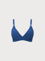 Blue Lurex X Cross Plus Size Bikini Top - Image 5