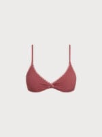 Brick Red Stitch Contrast Bikini Top - Image 14