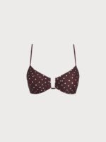 Brown Print Polka Dot U-Ring Bikini Top - Image 6