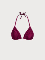 Burgundy Ruched Bikini Top - Image 8
