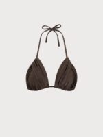 Dark Coffee Ruched Bikini Top - Image 8