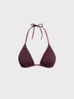 Dark Coffee Textured Triangle Bikini Top - Image 6