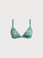 Green Textured V Neck Bikini Top - Image 6