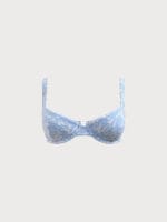 Light Blue Floral Textured Underwire Bikini Top - Image 6