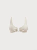 Off White U-Ring Cross Back Bikini Top - Image 6