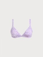 Purple Textured V Neck Bikini Top - Image 6