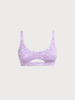 Purple Textured Cut Out Bikini Top - Image 6