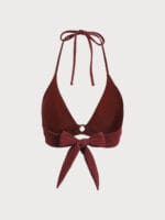 Wine Red Back Tie Bikini Top - Image 7